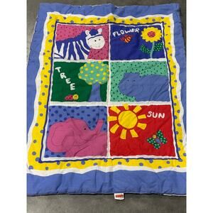 Fisher-Price Patchwork Style Baby Blanket with Animals 43x32" ~ 260317-WH 990